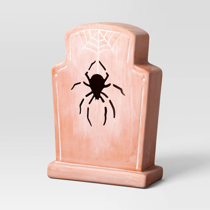 Halloween Terracotta Tombstone Spider - Hyde & EEK! Boutique: No Assembly, Decor