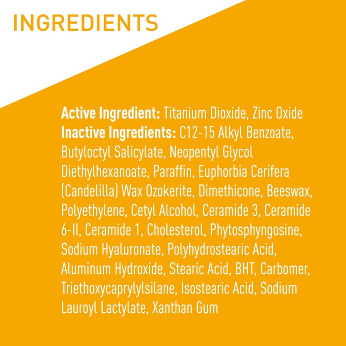 CeraVe 100% Mineral Sunscreen Stick for Face and Body - SPF 50 - 0.47oz