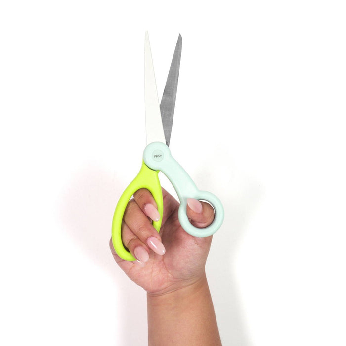 Yoobi Evolve Adult Scissor Pale Blue and Lime Green