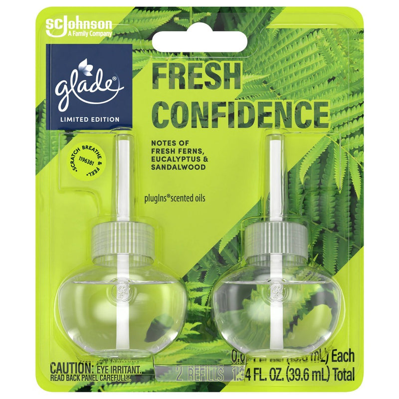 Glade PlugIns Scented Oil Air Freshener Refills - Fresh Confidence - 1.34 fl oz/2ct