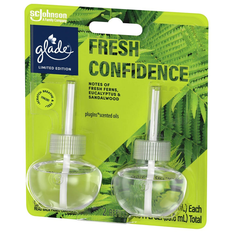 Glade PlugIns Scented Oil Air Freshener Refills - Fresh Confidence - 1.34 fl oz/2ct