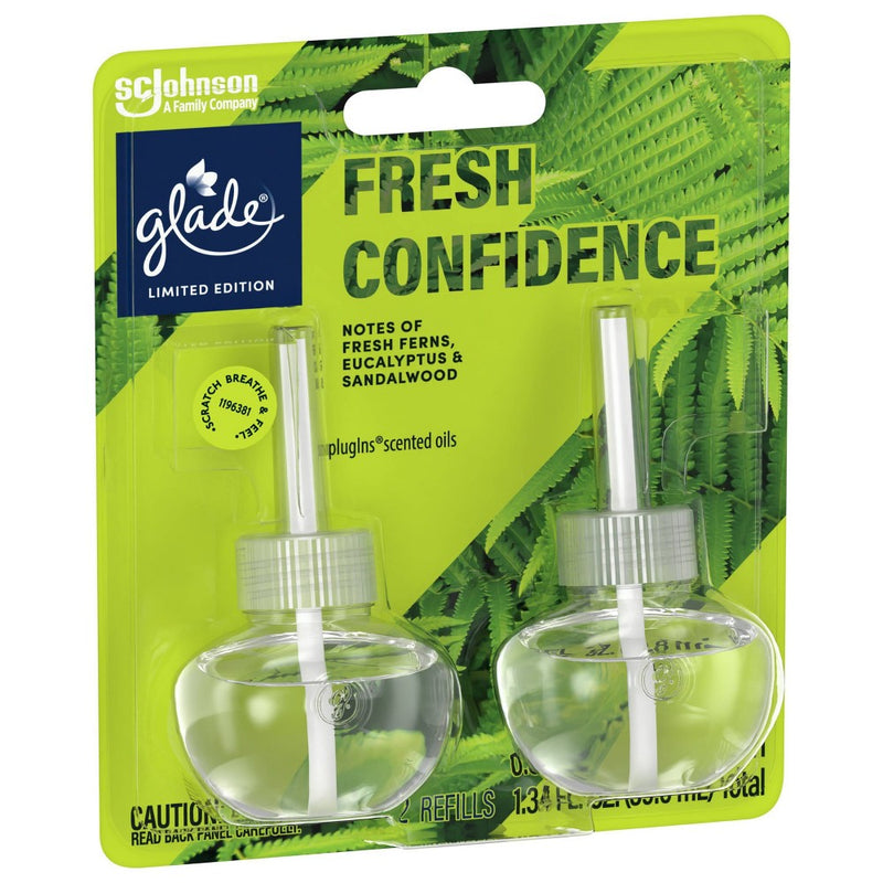 Glade PlugIns Scented Oil Air Freshener Refills - Fresh Confidence - 1.34 fl oz/2ct