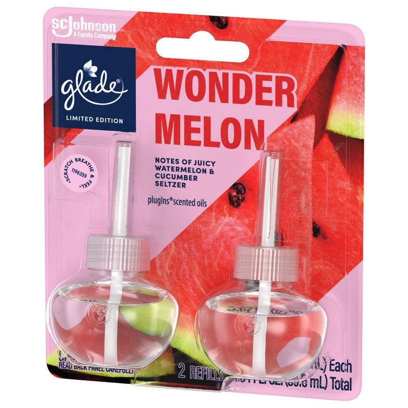 Glade PlugIns Scented Oil Air Freshener Refills - Wonder Melon - 1.34 fl oz/2ct
