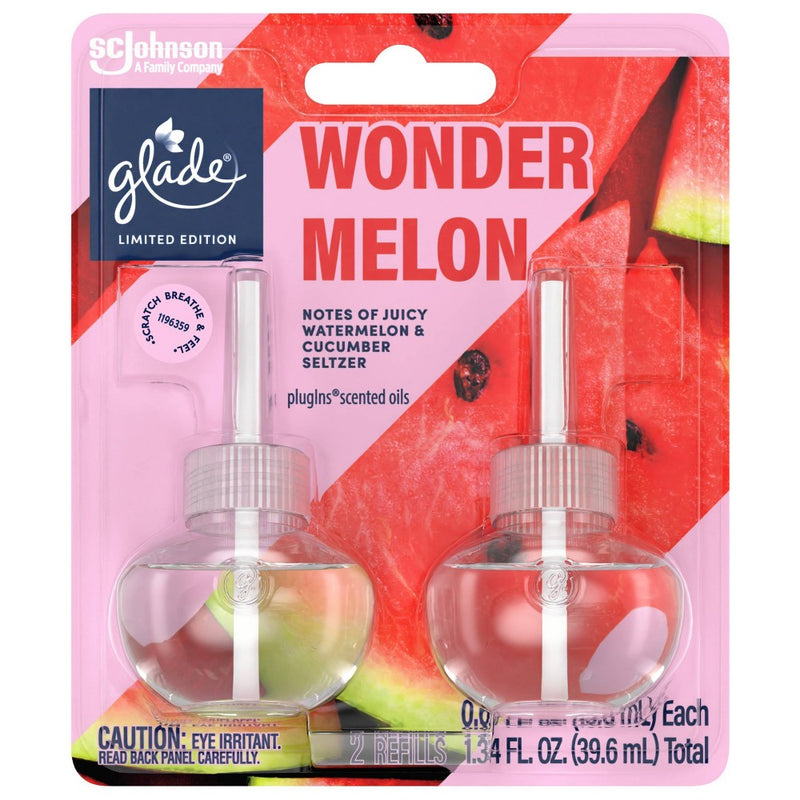 Glade PlugIns Scented Oil Air Freshener Refills - Wonder Melon - 1.34 fl oz/2ct