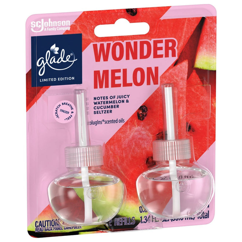Glade PlugIns Scented Oil Air Freshener Refills - Wonder Melon - 1.34 fl oz/2ct