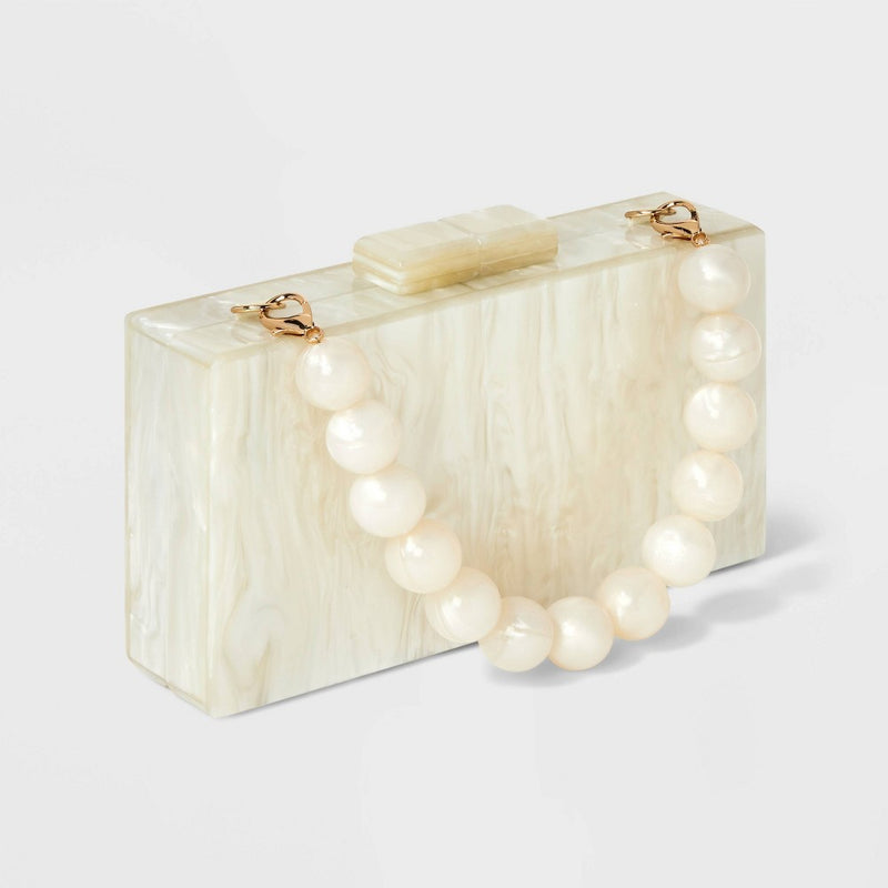 Pearlized Minaudiere Clutch - A New Day Cream