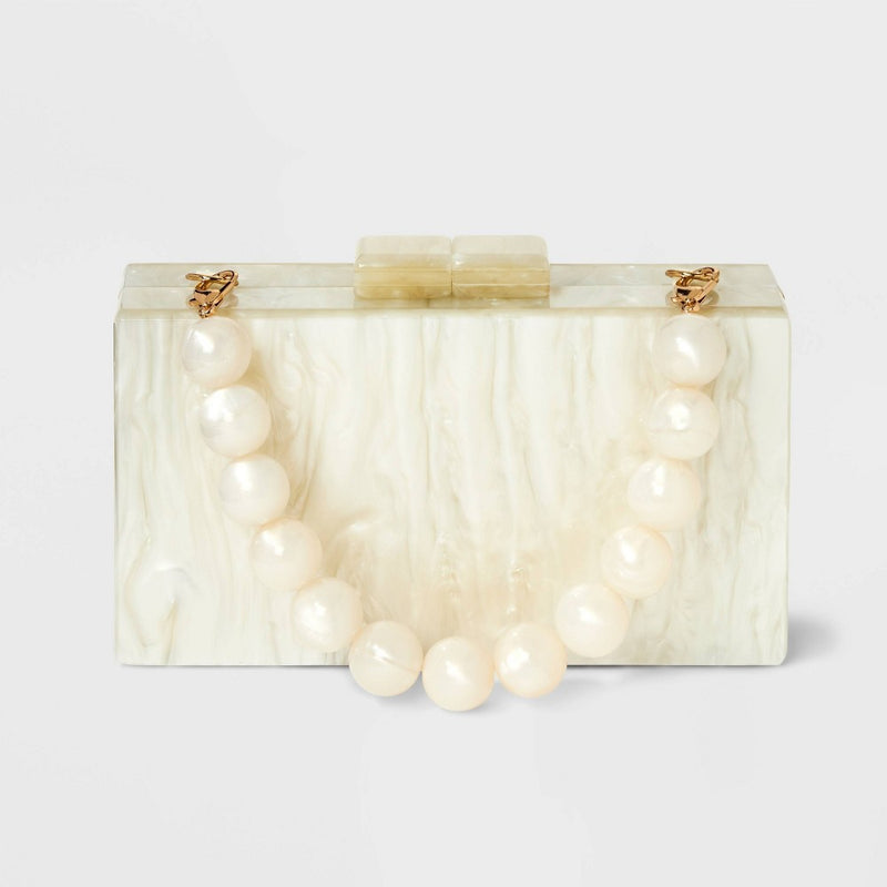 Pearlized Minaudiere Clutch - A New Day Cream