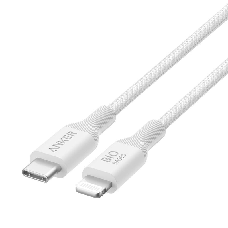 Anker 6' Bio-Braided Apple to USB-C ECO Friendly Fast Charging Cable - White