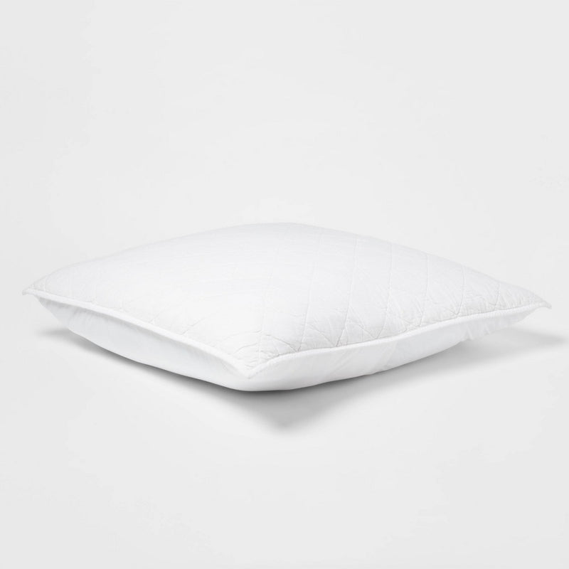 Euro Diamond Stitch Cotton Linen Quilt Sham White - Threshold: OEKO-TEX Certified, Woven Texture, No Flange Design