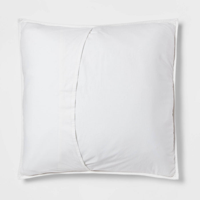 Euro Diamond Stitch Cotton Linen Quilt Sham White - Threshold: OEKO-TEX Certified, Woven Texture, No Flange Design