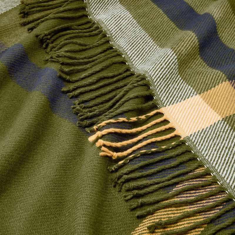 Fall Plaid Woven Throw Blanket Olive/Navy - Hearth & Hand with Magnolia