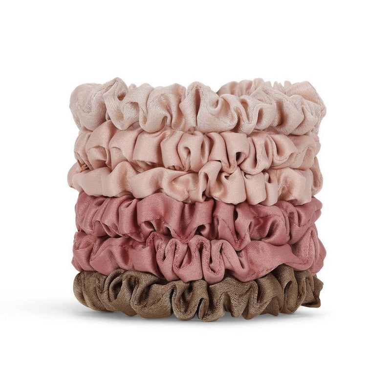 Kitsch Ultra Petite Satin Scrunchies - 6pk - Terracotta