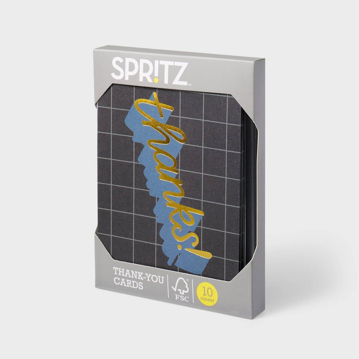10ct Thanks! Grid Cards - Spritz