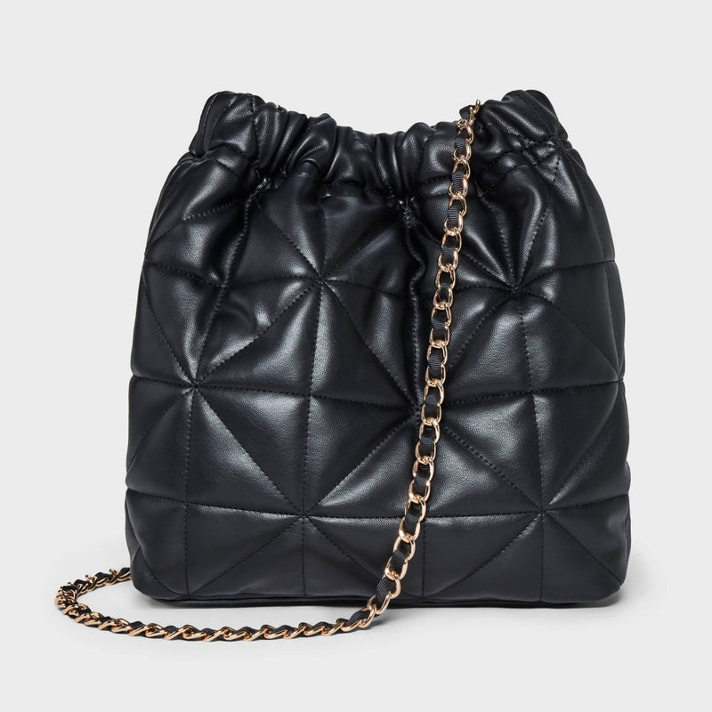 Rouched Chain Crossbody Bag - A New Day Black