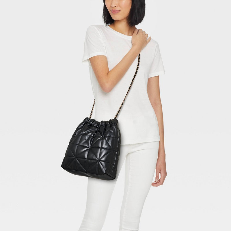 Rouched Chain Crossbody Bag - A New Day Black