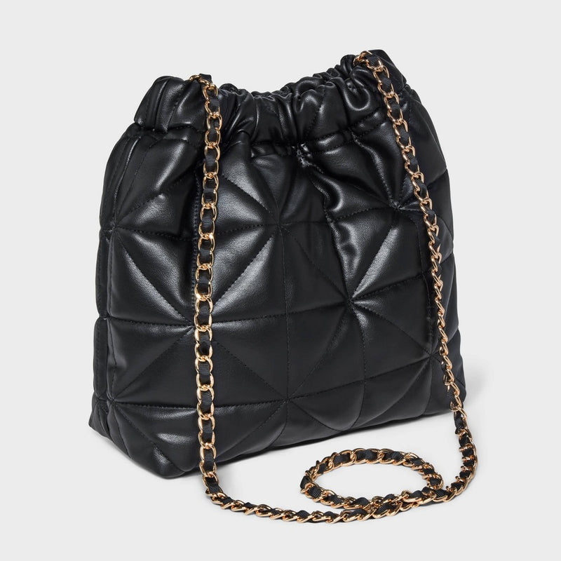 Rouched Chain Crossbody Bag - A New Day Black