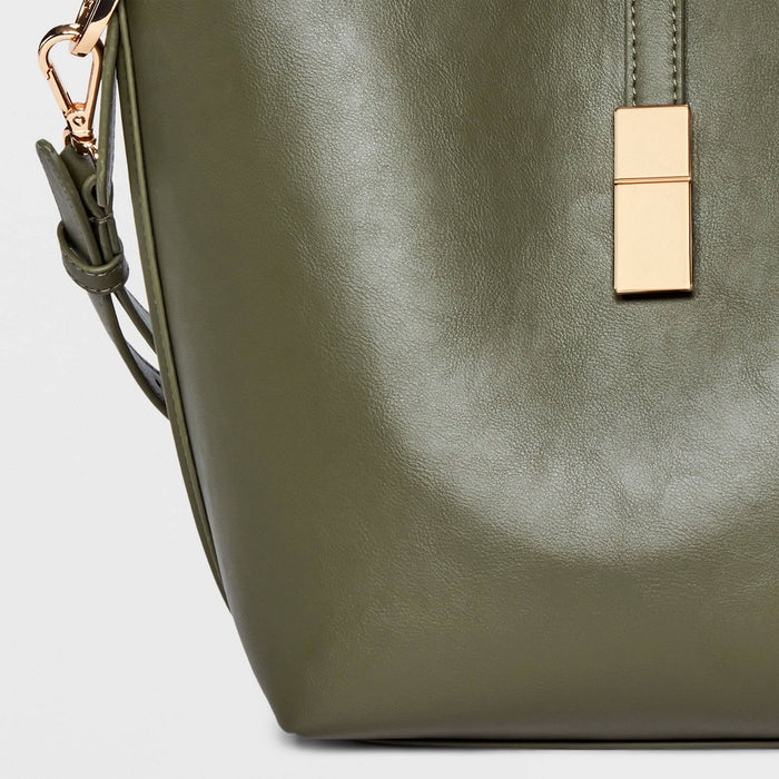 Bucket Crossbody Bag - A New Day Green