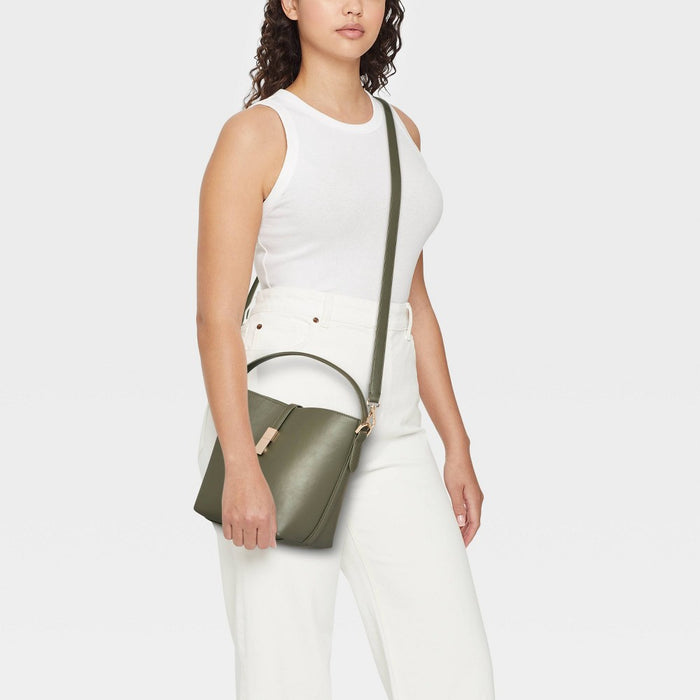 Bucket Crossbody Bag - A New Day Green