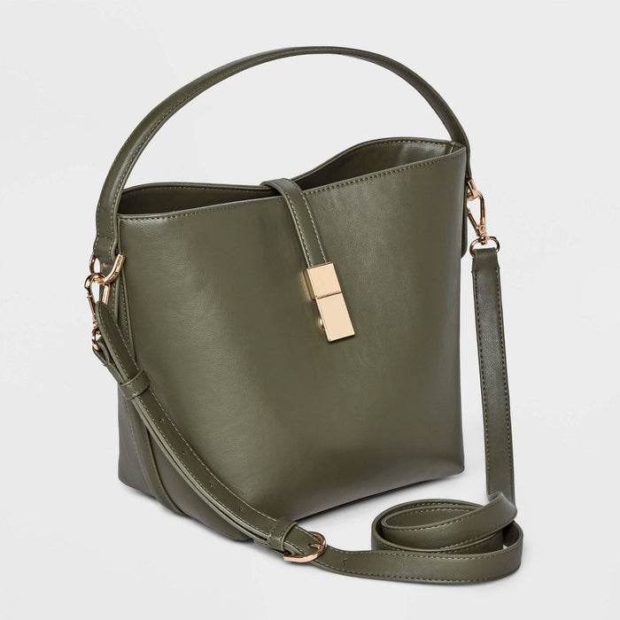 Bucket Crossbody Bag - A New Day Green