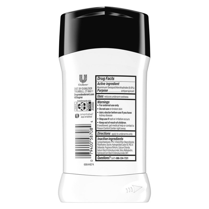 Degree Men Ultra Clear Black + White 48-Hour Antiperspirant & Deodorant Stick - 2.7oz