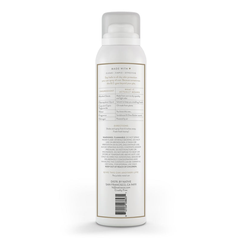 Native Deodorant & Body Spray - Sandalwood & Shea Butter - Aluminum Free - 3.5oz