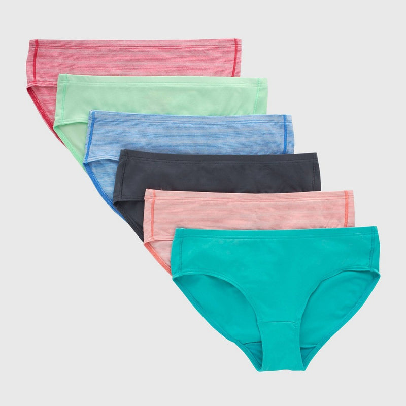 Hanes Girls' 6pk Pure Microfiber Hipster - Colors May Vary 14