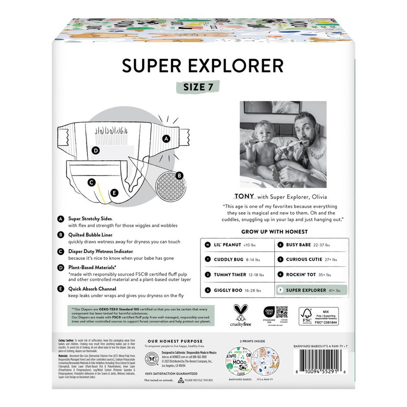 The Honest Company Disposable Diapers Club Pack - Size 7 - 32ct