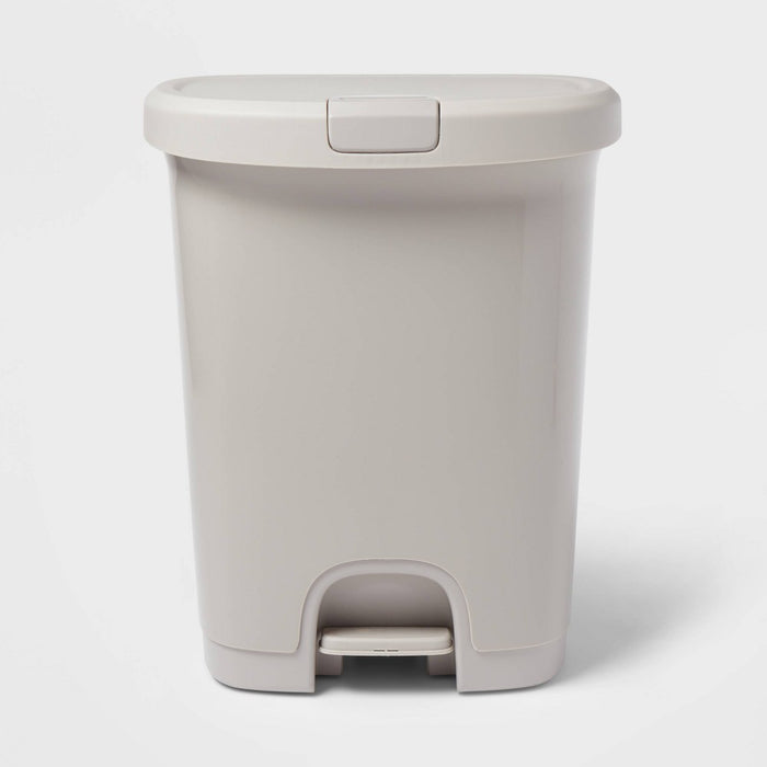 7gal Step Trash Can with Locking Lid Gray - Brightroom
