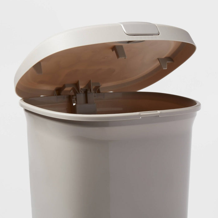 7gal Step Trash Can with Locking Lid Gray - Brightroom