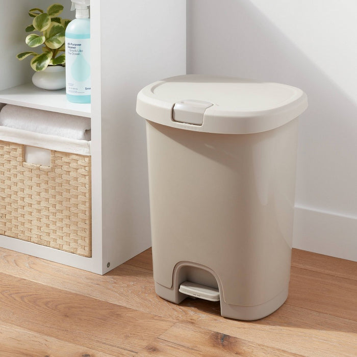 7gal Step Trash Can with Locking Lid Gray - Brightroom
