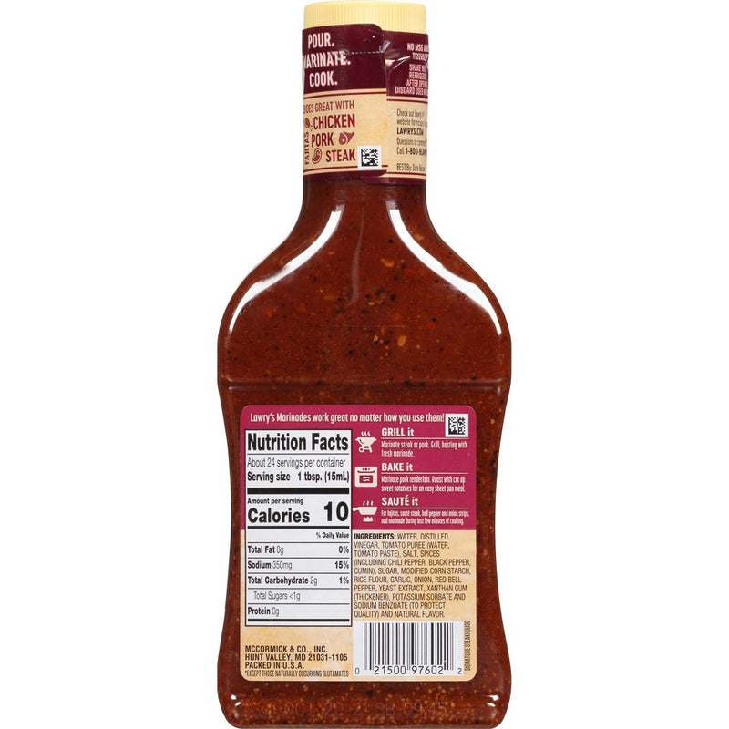 Lawry's Signature Steakhouse Marinade - 12oz