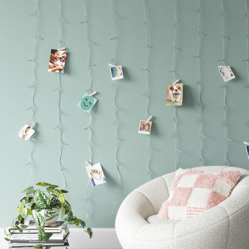 Curtain String Lights with Clips White - Room Essentials: LED Fairy Lights