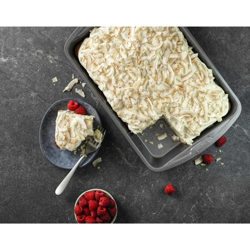GoodCook 9"x13" Nonstick Steel Ready Rectangle Cake Pan Gray