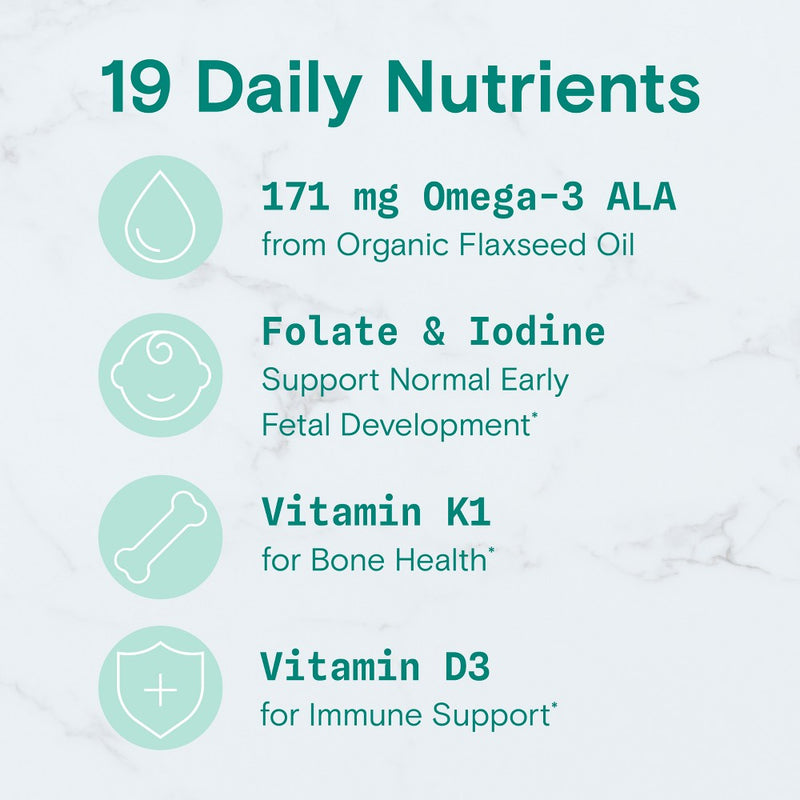 SmartyPants Organic Prenatal Multi & Vegetarian Omega 3 & Folate Gummy Vitamins - 90 ct