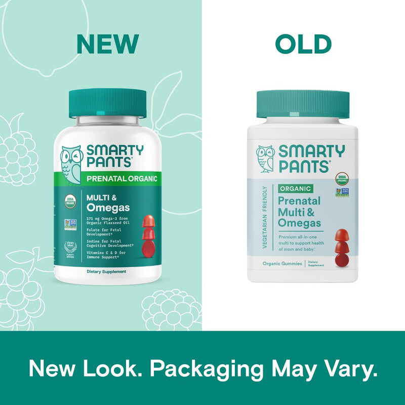 SmartyPants Organic Prenatal Multi & Vegetarian Omega 3 & Folate Gummy Vitamins - 90 ct