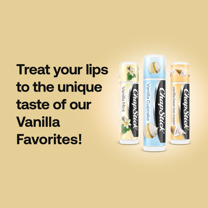 Chapstick Vanilla Favorites Lip Balm - Vanilla Mint, Vanilla Cupcake and Vanilla Bean Ice Cream Flavored - 0.15oz/3ct