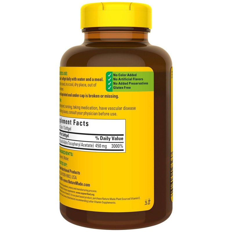 Nature Made Vitamin E 1000 IU (450 mg) dl-Alpha Softgels - 120ct