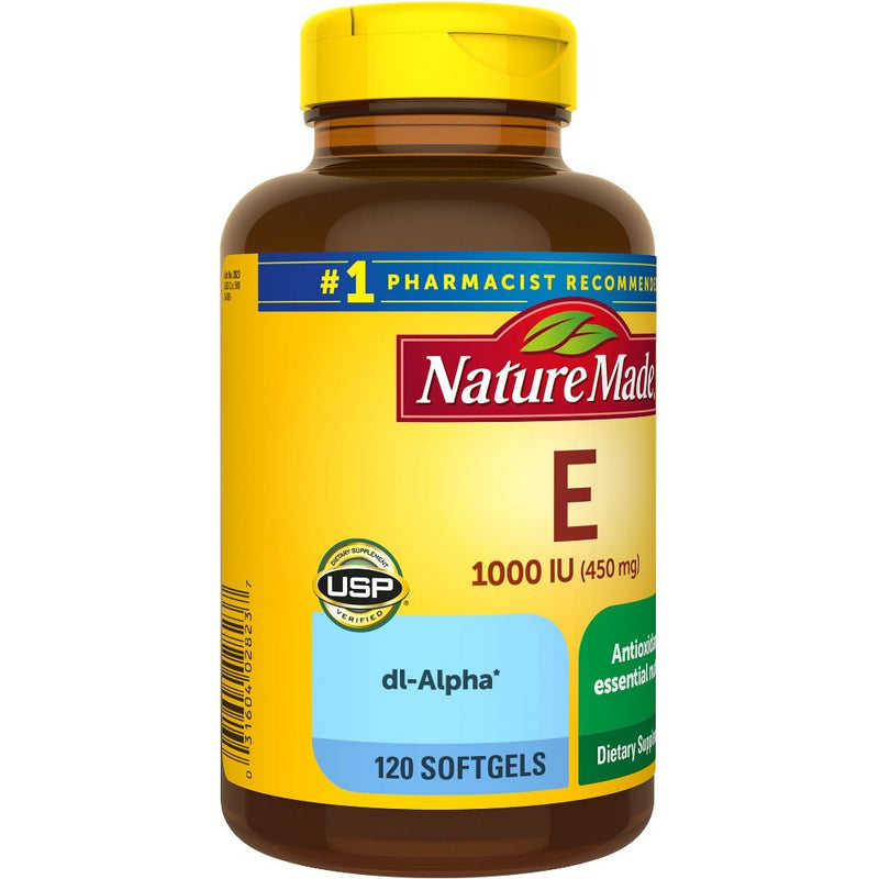 Nature Made Vitamin E 1000 IU (450 mg) dl-Alpha Softgels - 120ct