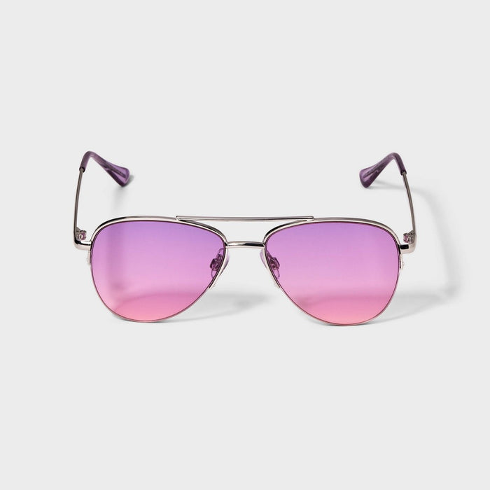 Girls' Metal Aviator Sunglasses - art class Purple