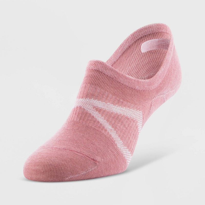 Peds Women's Merino Wool 2pk Sport No Show Socks - Pink/Dark Gray 5-10