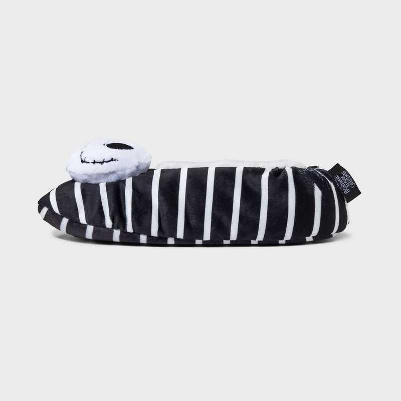 Women's Disney The Nightmare Before Christmas Fleece Slipper Socks with Grippers - Black/White M/L