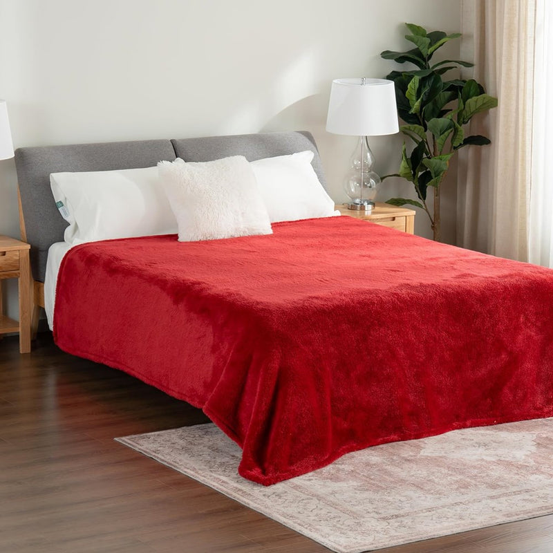 Berkshire Blanket Classic Extra-Fluffy™, King Size - RED (Chili), 90x108 Inches