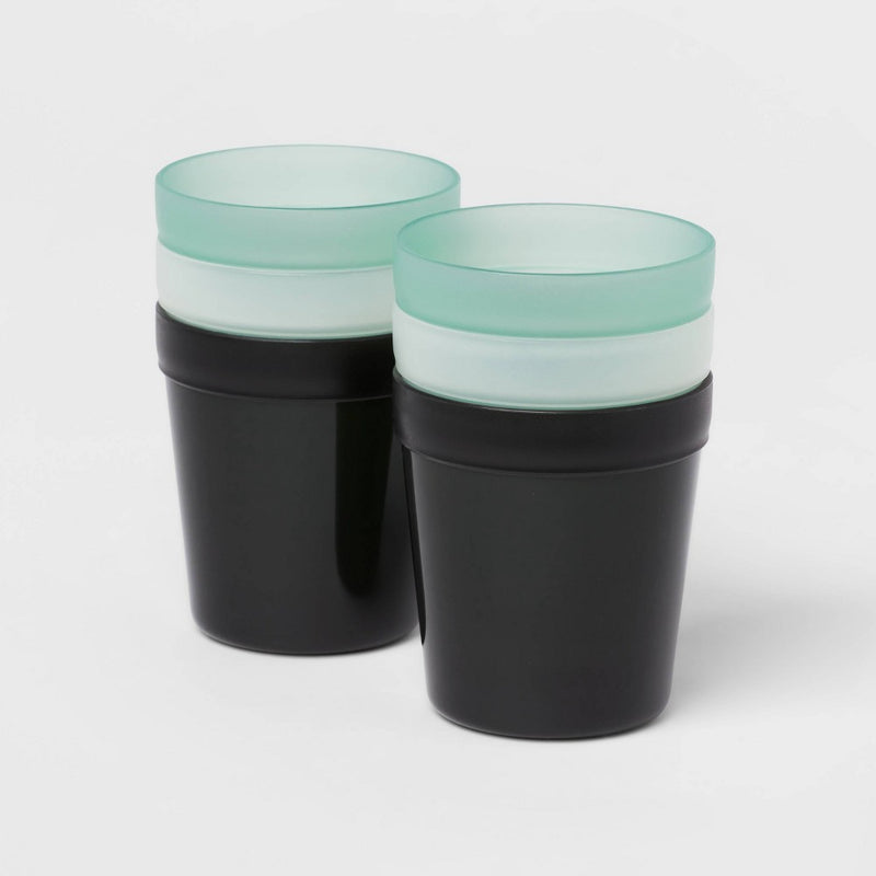 8oz 6pk Plastic Cool Colors Kids' Short Tumblers - Pillowfort