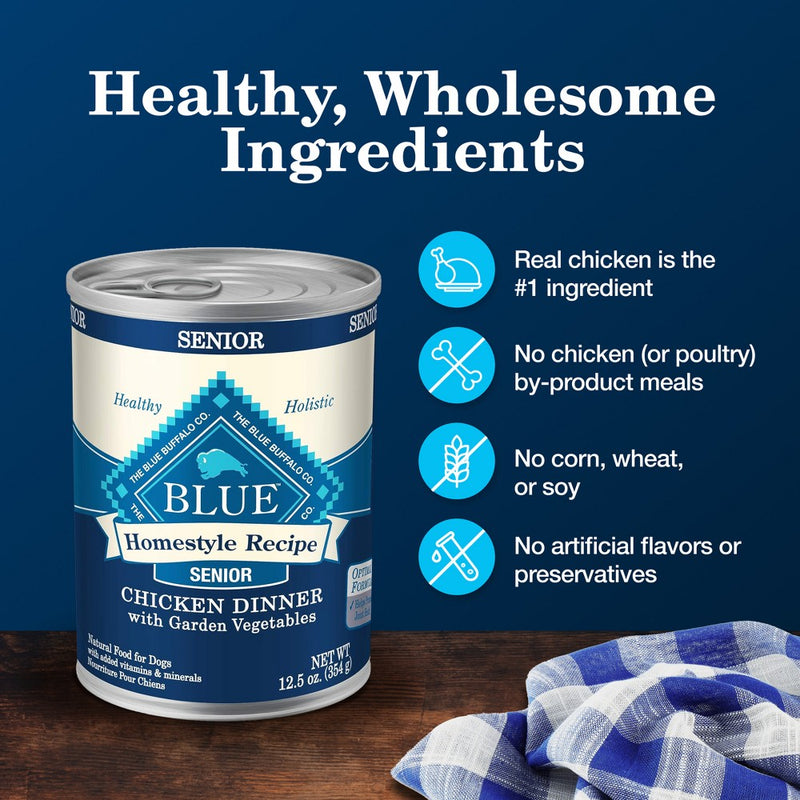Blue Buffalo Homestyle Recipe Natural Senior Wet Dog Food with Chicken - 12.5oz