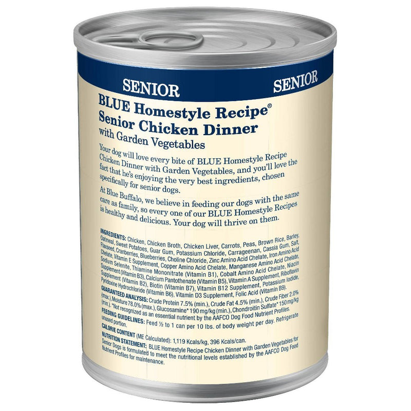 Blue Buffalo Homestyle Recipe Natural Senior Wet Dog Food with Chicken - 12.5oz