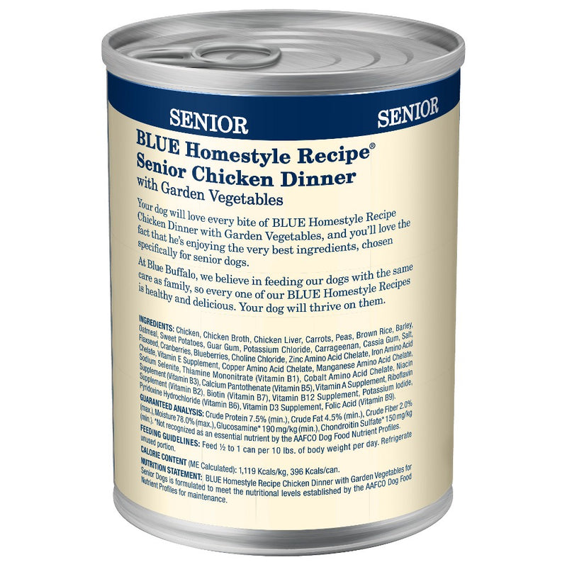 Blue Buffalo Homestyle Recipe Natural Senior Wet Dog Food with Chicken - 12.5oz