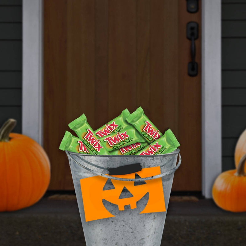 Twix Ghoulish Green Fun Size Halloween Caramel Cookie Chocolate Bars - 9.8oz