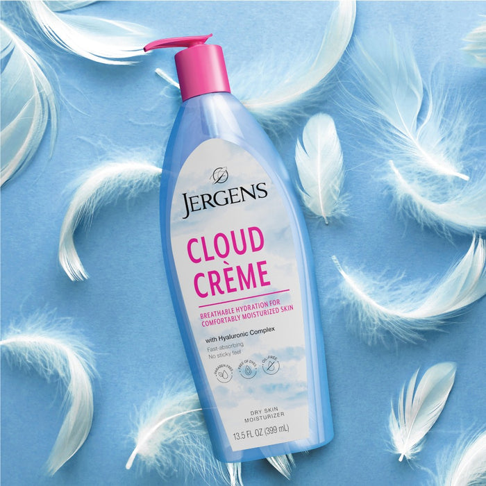 Jergens Cloud Creme Body Moisturizer, Breathable Hydration Body Lotion, Non-Greasy, Fast-Absorbing Fresh - 13 fl oz