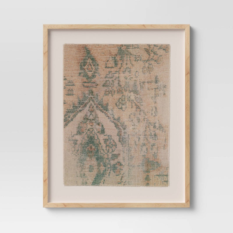 (Set of 2) 24" x 30" Textured Fabric Framed Wall Art - Threshold: Burlap Material, Abstract Digital Art, Beige Polystyrene Frame (LOCAL PICKUP ONLY)