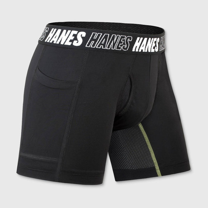 Hanes Moves Boys' 5pk Anti-Chafe Boxer Briefs - Black L